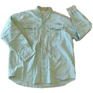 Columbia PFG Outdoor Shirt Men's Size L Button Down Long Sleeve Fishing Green